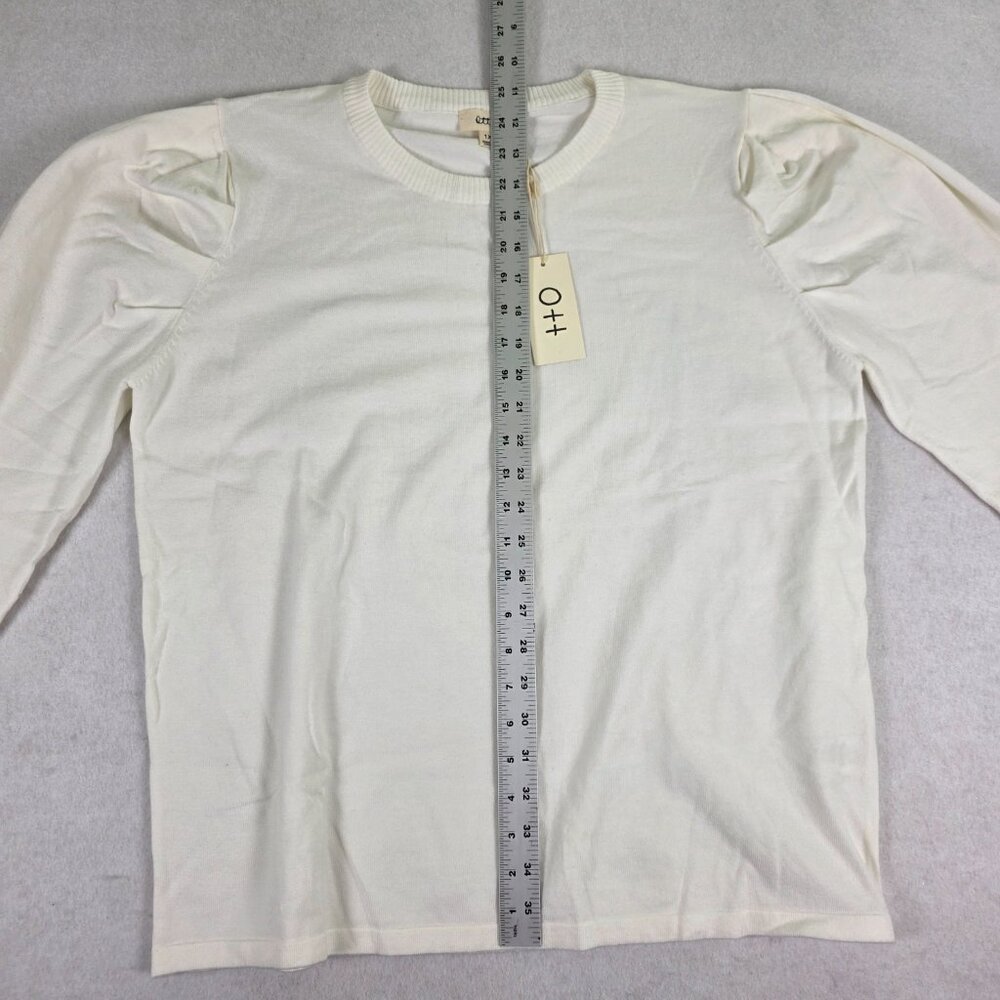 OTT Cream Puff‎ Sleeve Knit Top 1X NWT Sweater - Picture 5 of 7